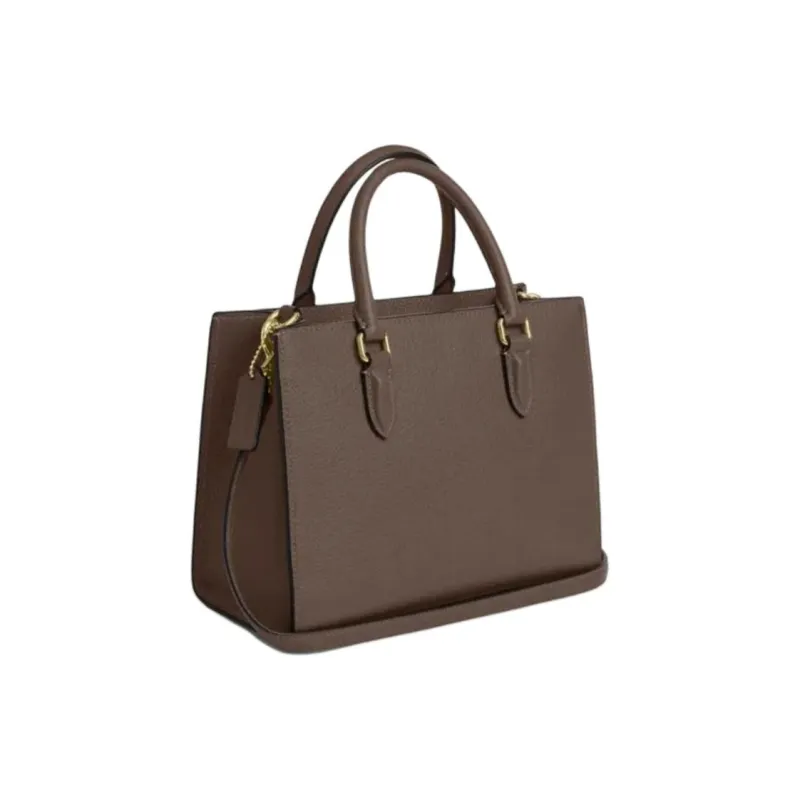 COACH Maggie Cow Leather Tote Bag, Shopping Bag, Shoulder Bag, Crossbody Bag, Handbag Trumpets Women's Dark Umber-1