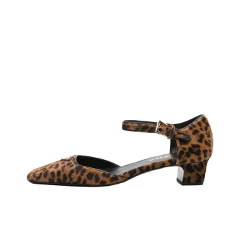 PRADA Spool Heel High Heels 3.5cm Women's Brown