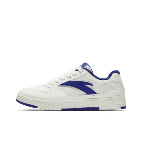 Anta Anti Slip Wear Resistant Low Top Skateboard Shoes Men's White Blue