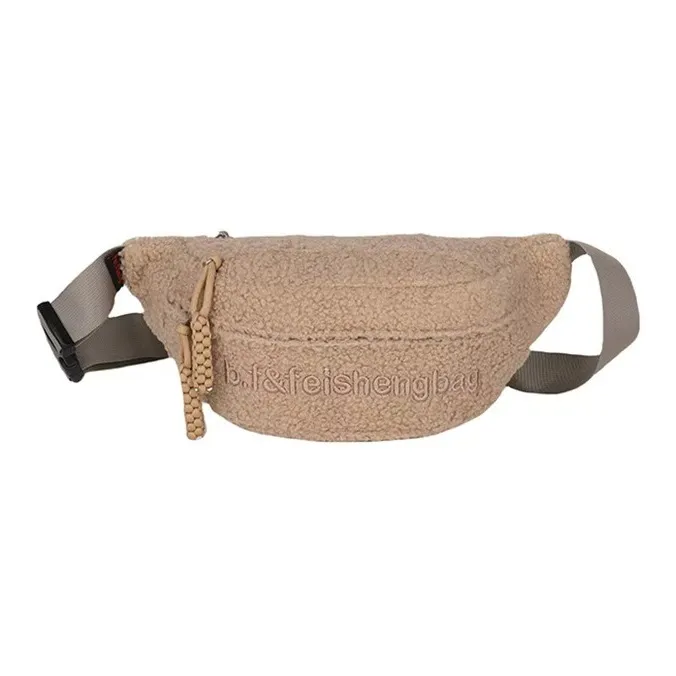 TINYAT Plush Shoulder Bags Sling Bags Regular Unisex Beige/Pink/Black/Khaki-5