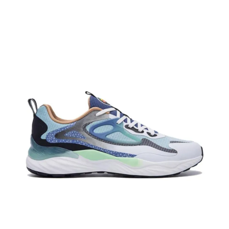XTEP Polygon 1.0 Cushioning Anti Slip And Wear Resistant Low Top Running Shoes Men's White Black Blue-1