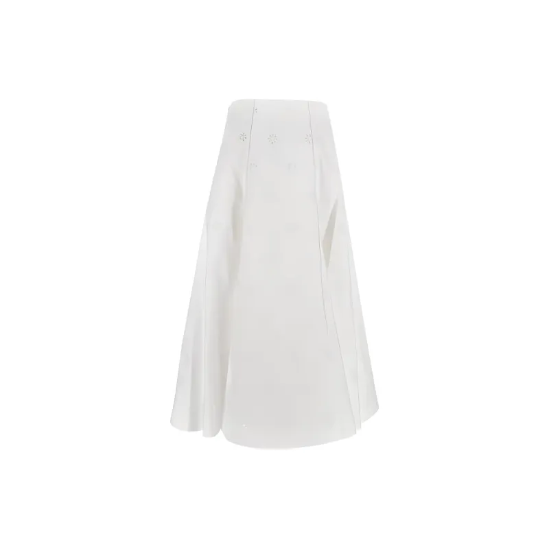 Chloé Broderie anglaise Poplin Skirt-1