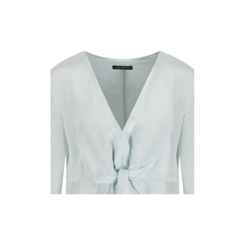 ARMANI EXCHANGEAE SS25 Long Sleeved Dress Women's Light Blue-3