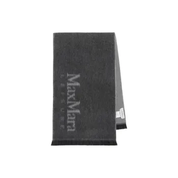 MaxMara Studio Wool Knit Scarves Unisex Gray