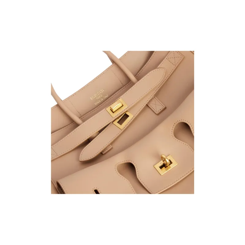 Balenciaga Bel Air Smooth Calf Leather Tote Bag Shopping Bag Shoulder Bag Crossbody Bag Handbag Small Size Women's Nude-5