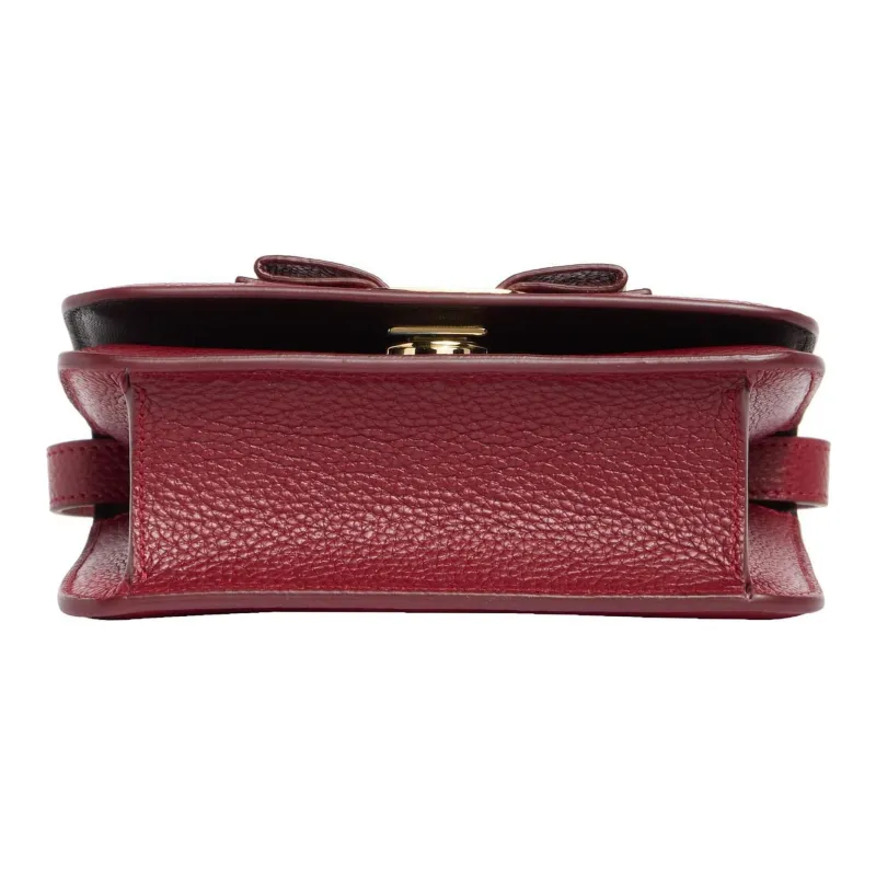 FERRAGAMO Leather Shoulder Bag, Crossbody Bag Women's Burgundy-3