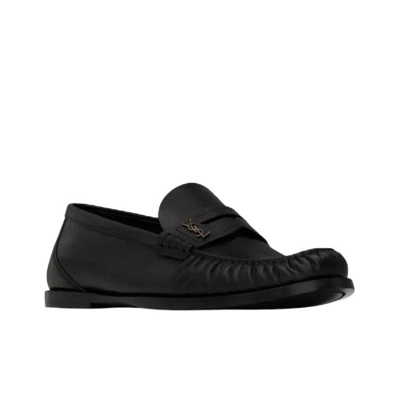 SAINT LAURENT Logo Plaque Slip On Loafers Women's-2