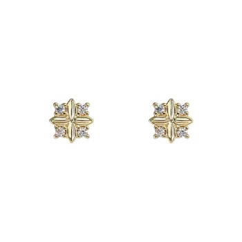 KING OF BLING 925 Sterling Silver With Zircon Stud Earrings Women's