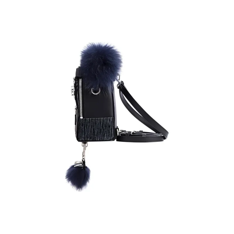 FION Sheepskin Artificial Leather Backpack Regular Women's Multicolor-4