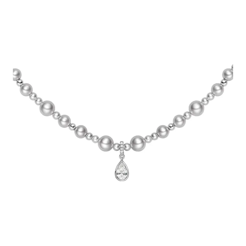 HEFANG Candy Series 925 Sterling Silver Bubble Water Drop Necklace Women's-0