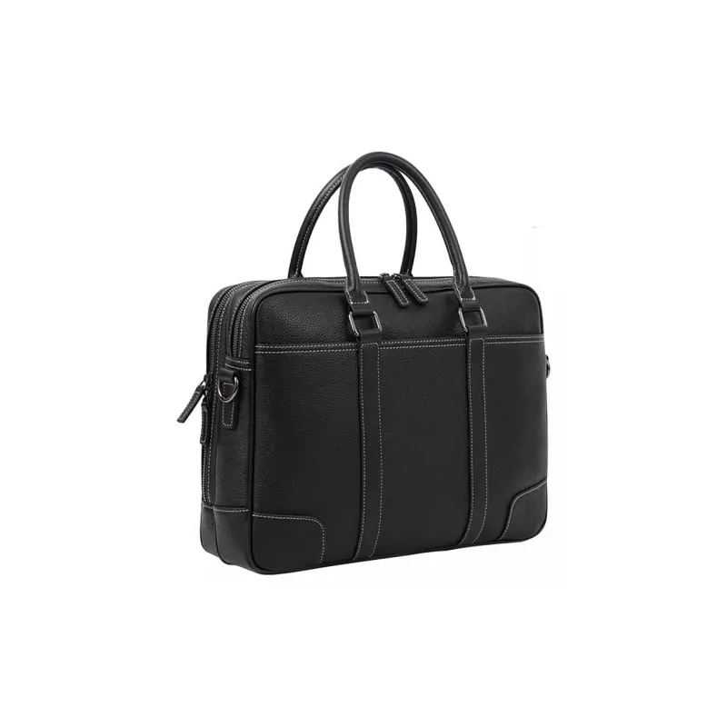 DOSRFINI Cow Leather Handbag Large Size Men's Black-4