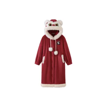 JINGYUN Pajama Robe Women's Burgundy