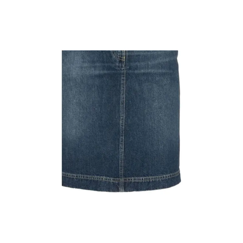 KENZO Logo Patch Midi Denim Skirt-5