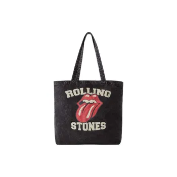 ZARA Rolling Stone Collaboration Cotton Tote Bag Shopping Bag Shoulder Bags Kids' Black