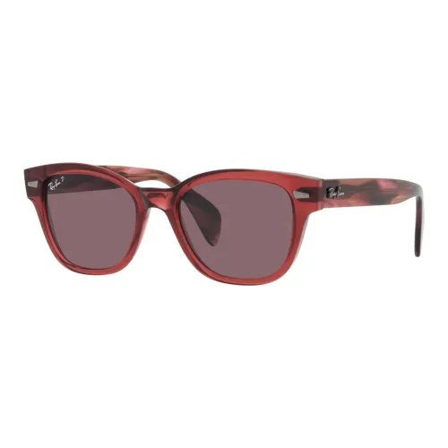 RayBan Plastic Square Sunglasses Unisex Red