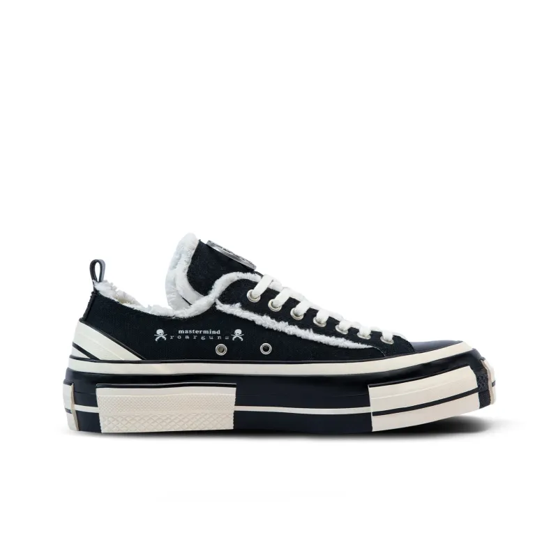 X MMJ·ROARGUNS x VESSEL Wear Resistant Lightweight Height Increasing Low Top Canvas Shoes Unisex Black White-1