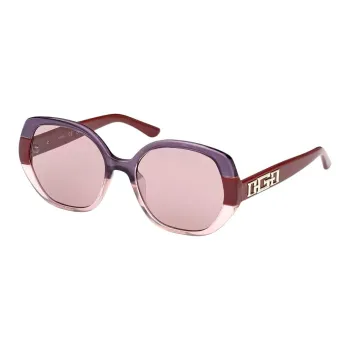 GUESS Plastic Square Sunglasses Women's Brown/Purple