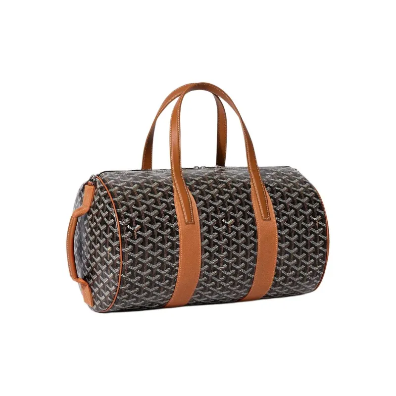 GOYARD Canvas With Calfskin Sports Travel Bag Unisex Black & Tan-1