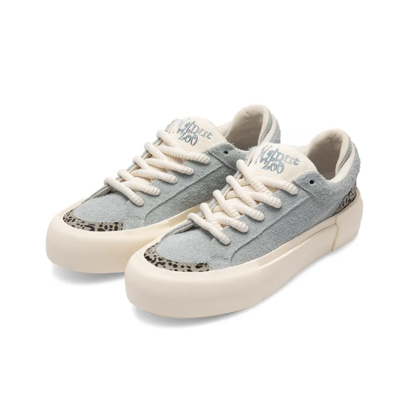 MATNUT Ice Blue Leopard, Suede Platform Height Increasing Skateboard Shoes, Celebrity Same Style-2