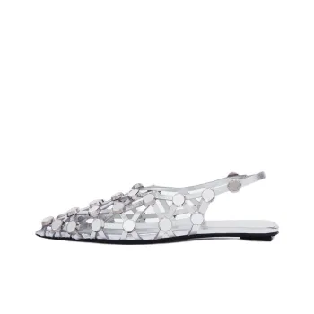 The Attico Grid Casual Single Shoes Women's Silver