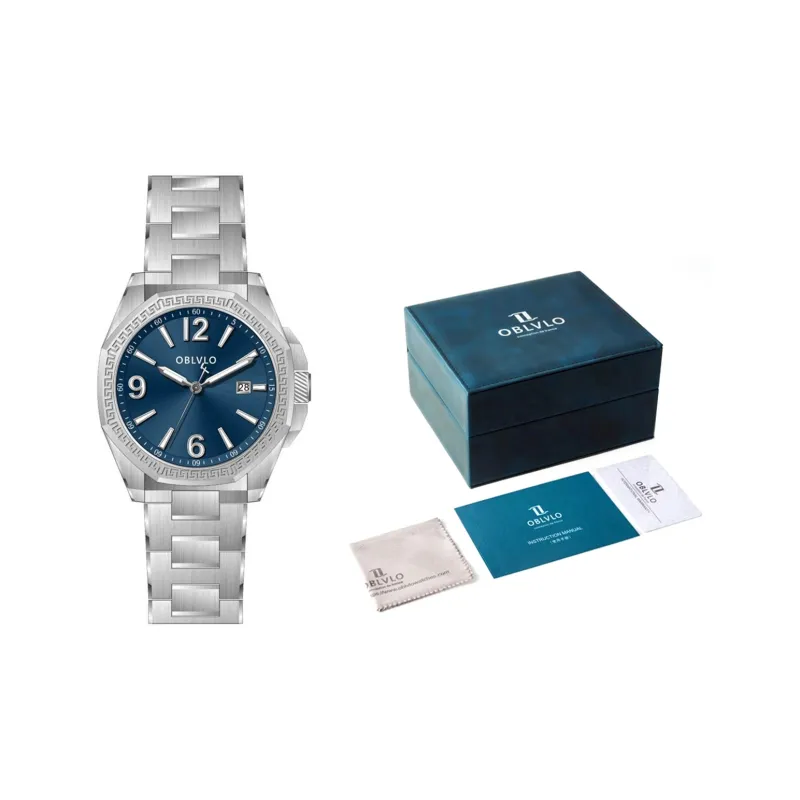 OBLVLO Automatic Mechanical Movement Watch Unisex White Dial-8