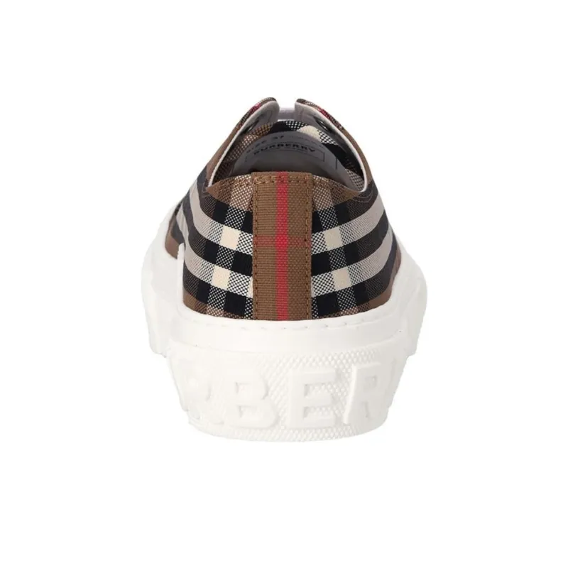 Burberry Low Top Canvas Shoes Women's Brown-5