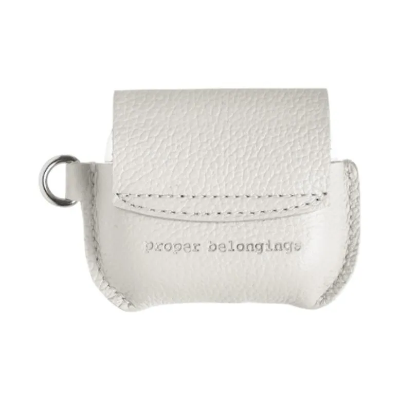 Proper Belongings Cow Leather Earphone Case Unisex White-2