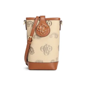 COOGI Synthetic Leather Bucket Backpack Regular Women's Khaki/Coffee/Ecru