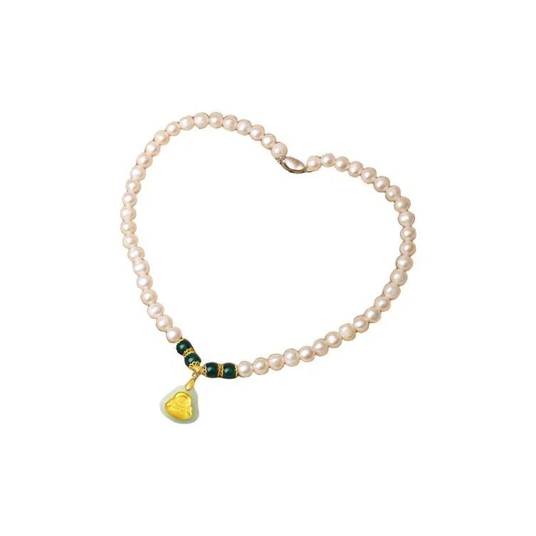 Yuanyanghuangjin Freshwater Pearl Necklaces Women's-0