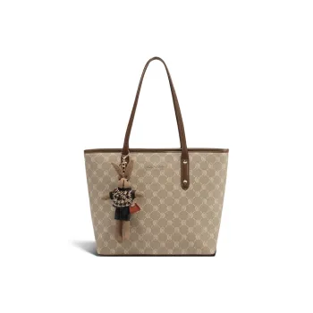 CLEVER& KETCH PU Tote Bag Shopping Bag Shoulder Bags Women's Khaki