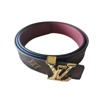 LOUIS VUITTON Leather Belts Women's Brown/Red 