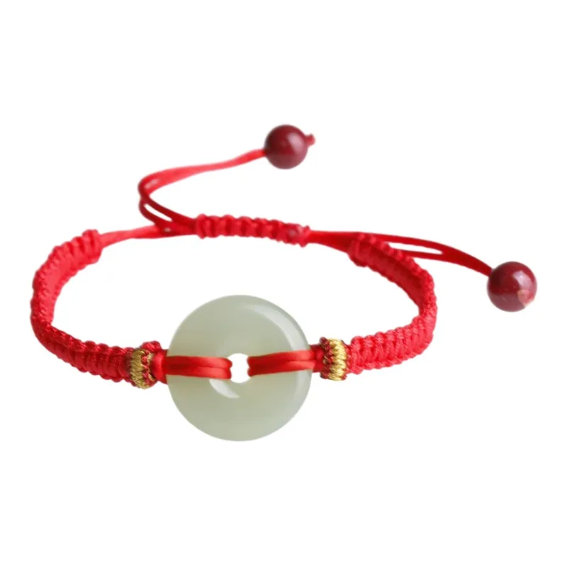 Cardamom Time Hetian Jade Bracelets Pale Greenish White Jade Unisex-6