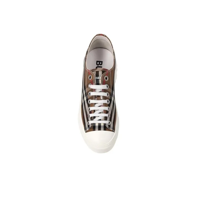 Burberry Low Top Canvas Shoes Women's Brown-4