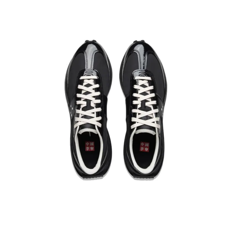 LiNing Lightweight Boat Anti Slip Wear Resistant Low Top Casual Shoes Unisex Black-3
