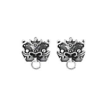 KING OF BLING 925 Sterling Silver Stud Earrings Unisex Silver