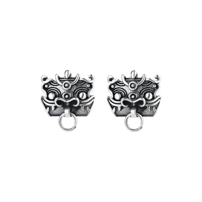 KING OF BLING 925 Sterling Silver Stud Earrings Unisex Silver-0