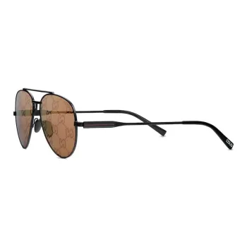 GUCCI Metal Aviator Sunglasses Men's Black