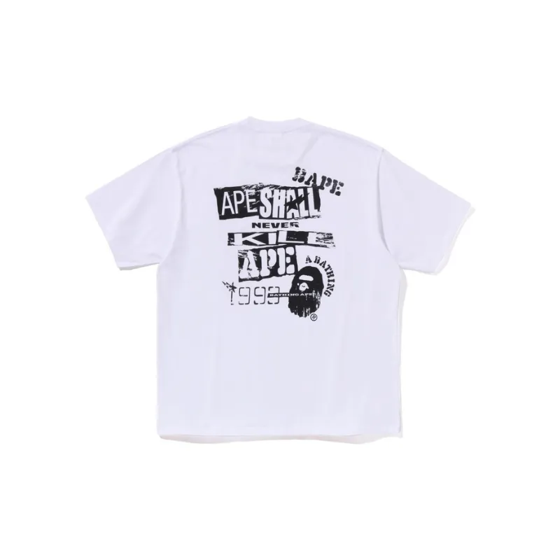 A BATHING APE Screen Print Stencil Logo Relaxed Fit Tee-3