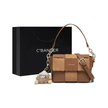 C°BANNER Synthetic Leather, Cow Split Leather One Shoulder Handbag, Crossbody Bag Regular Women's Brown