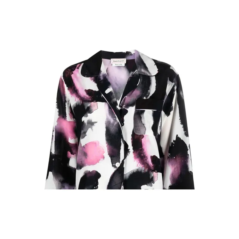 Alexander McQueen Abstract Print Button Up Shirt-2