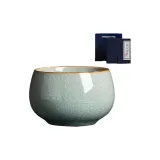 Ru Kiln Ice Flower Glaze Host Cup[Zen Meditation Edition]Gift Box Set