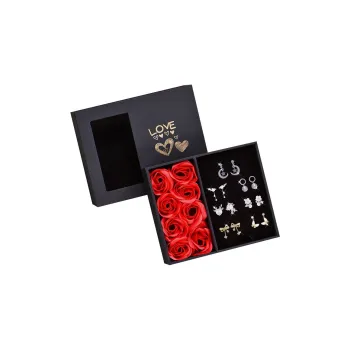 GAGA S925 Sterling Silver Stud Earrings Box Practical Romantic Surprise Stud Earrings Women's