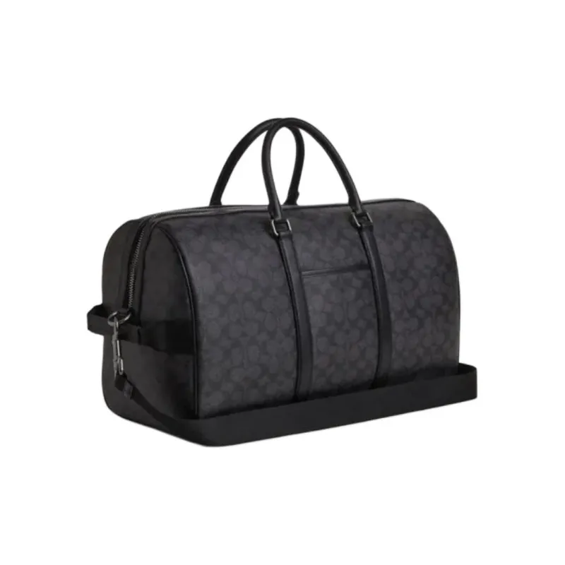 COACH Venturer Artificial Leather Travel Bag Men's Black Gray Color-1