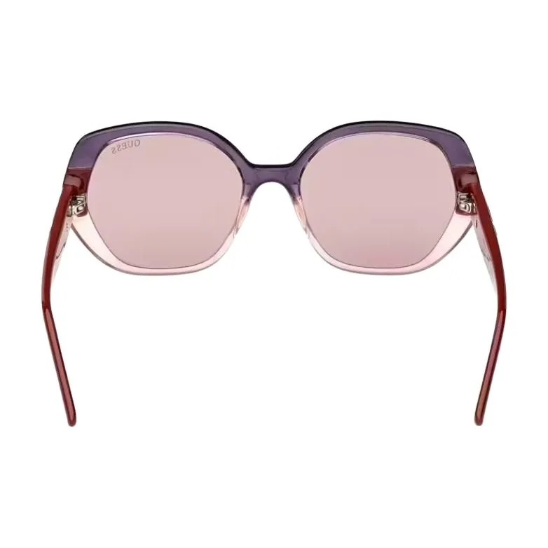 GUESS Plastic Square Sunglasses Women's Brown/Purple-3
