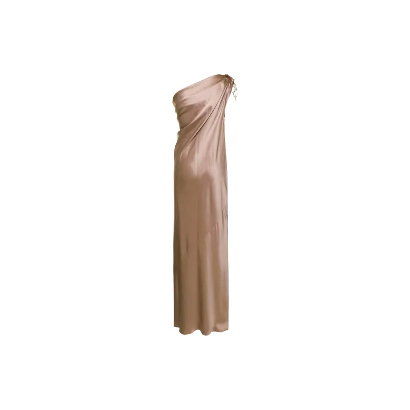 MaxMara One Shoulder Drawstring Maxi Dress-1