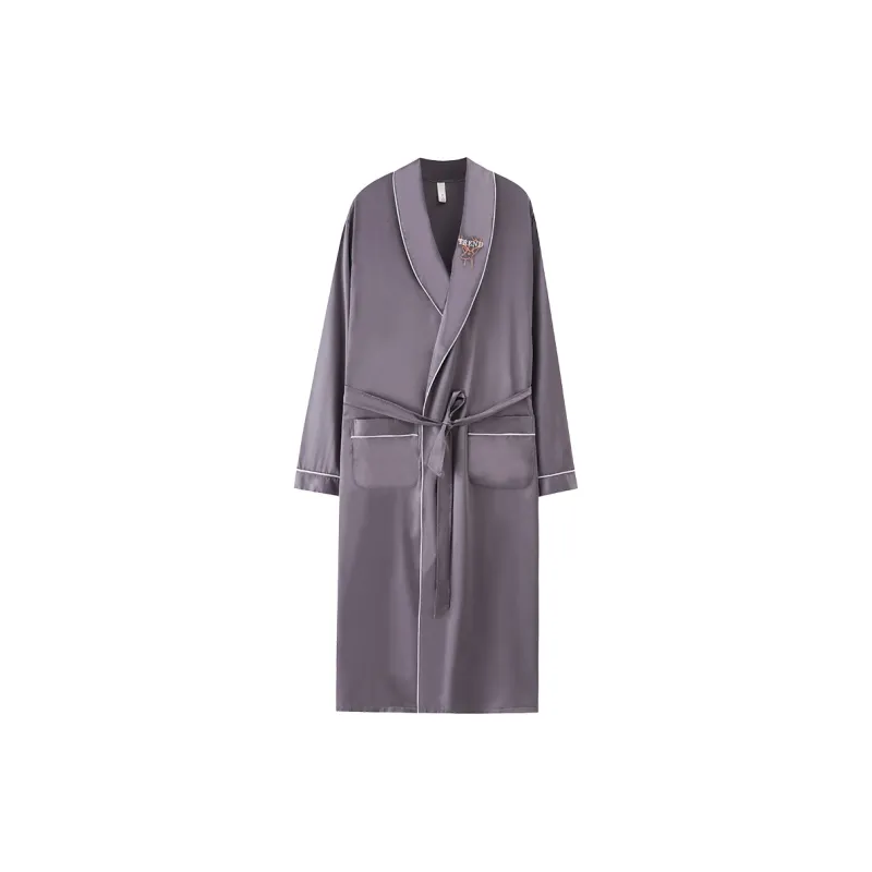 Maultiay Pajama Robe Men's Gray-0