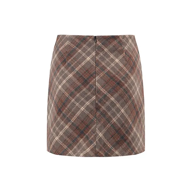 ZAZN Casual Short Skirts Women's Coffee-1