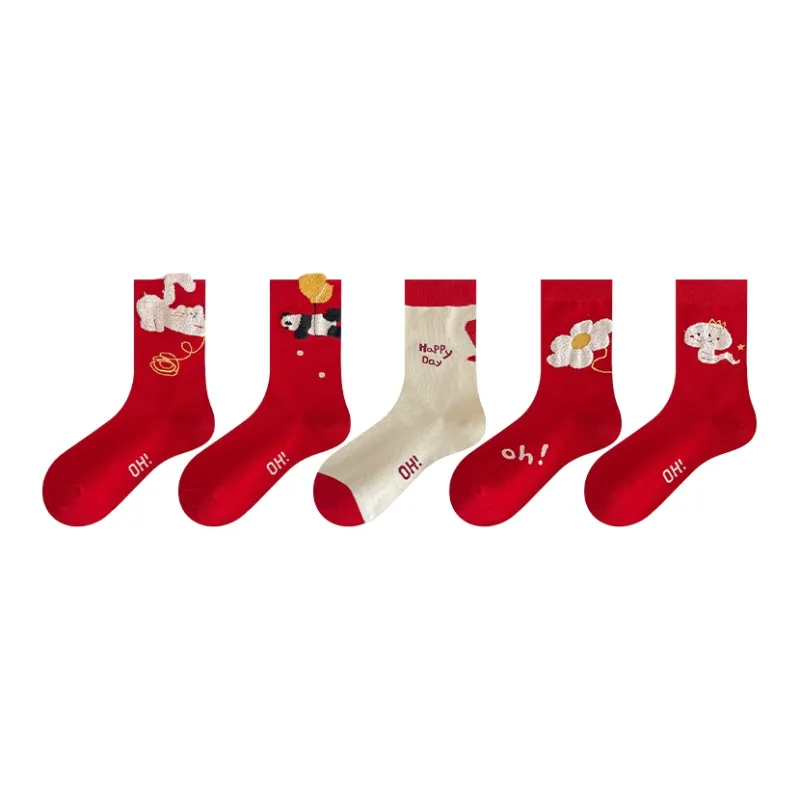 MIIOW Honmei Honmei Series Mid Calf Socks Unisex 5 Pack-24