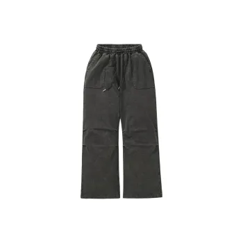 714STREET Knitted Sweatpants Unisex Black Gray
