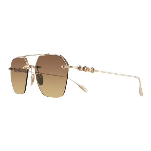 Chrome Hearts Alloy Aviator Sunglasses Unisex Gold